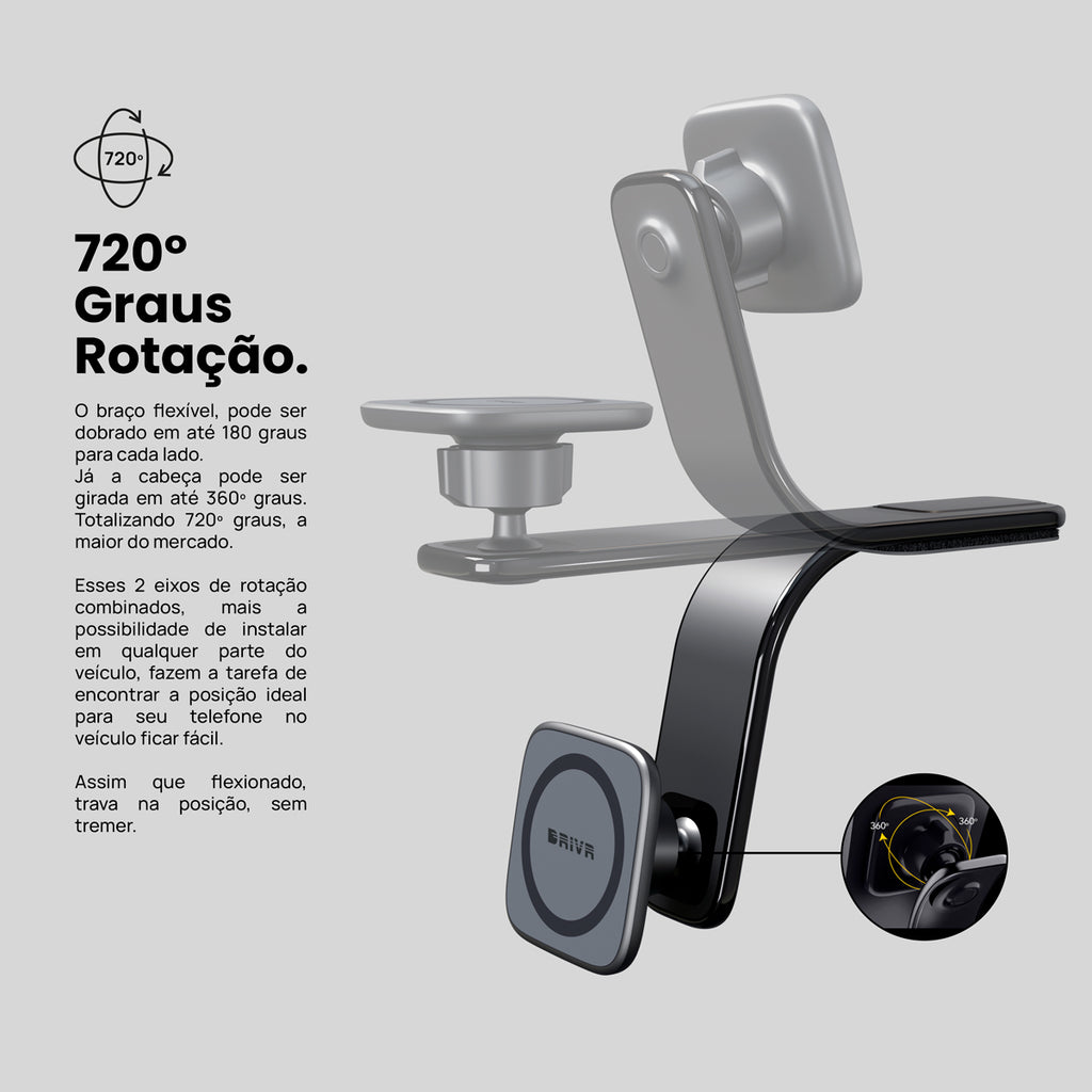 Suporte de Telefone Magnético 720º PRO